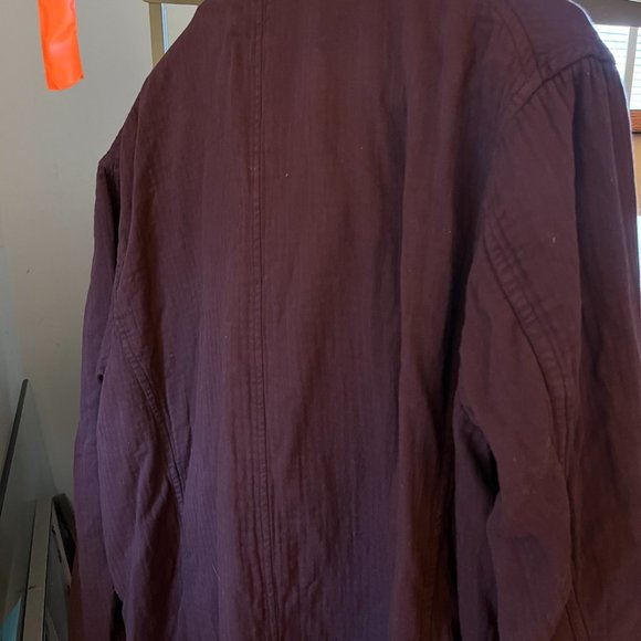 Chore Herringbone 100% Cotton Raspberry Long "Tourist Jacket" Size 4 M/L puffer - Picture 13 of 13